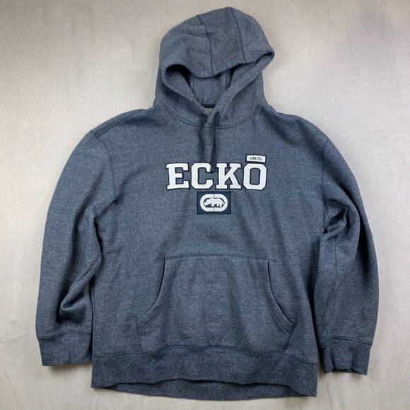 Vintage Ecko Mens Sweater 2XL Blue Hoodie Long Sleeve Embroidered Y2K Streetwear - Picture 1 of 7